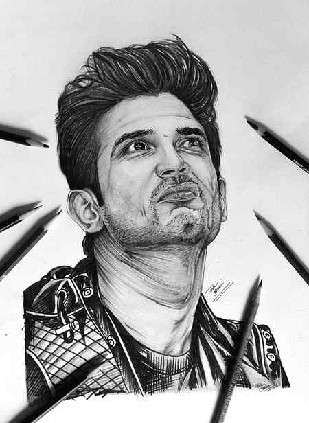 Skech of sushant singh Rajpoot