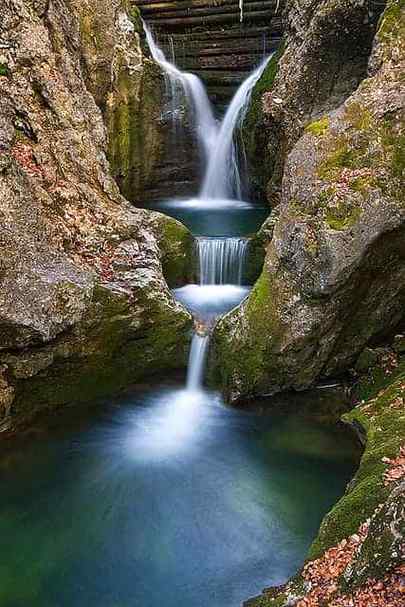 Gacnik waterfall in julian alps,Slovenia