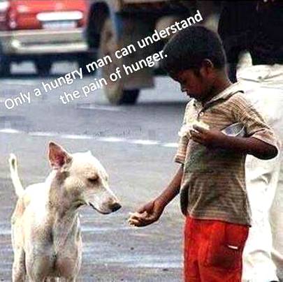 Only hungry man can feel the pain of a hunger