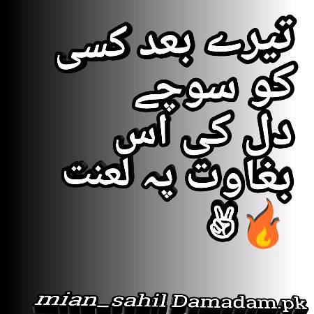 دل کی اس بغاوت پے لعنت