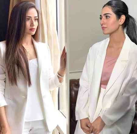 Who’s slaying more in this chic white coat look? 🕊
- Sana Javed
- Sarah Khan
