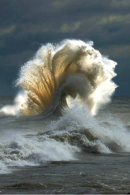 Absolutely a real photo....The striking diversity of waves.