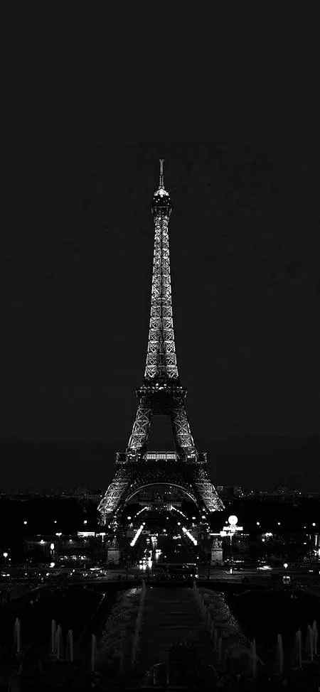 Beautiful dark view of Paris