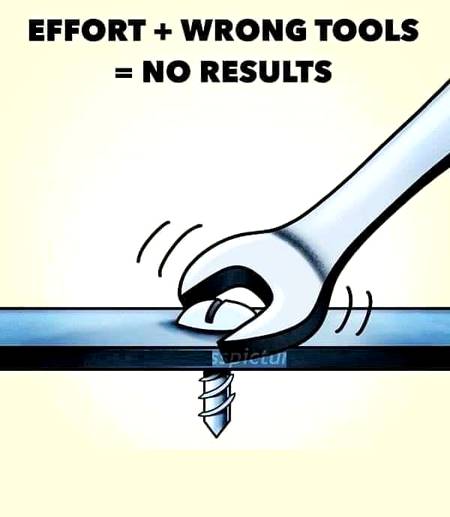 صحیح ٹولز کا آپ کے پاس ہونا بہت ضروری ہے آپ رینچ سے گھڑی نہیں کھول سکتے۔