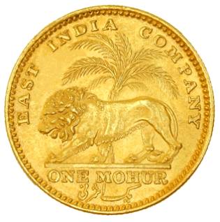 One Mohur,East India company,1870