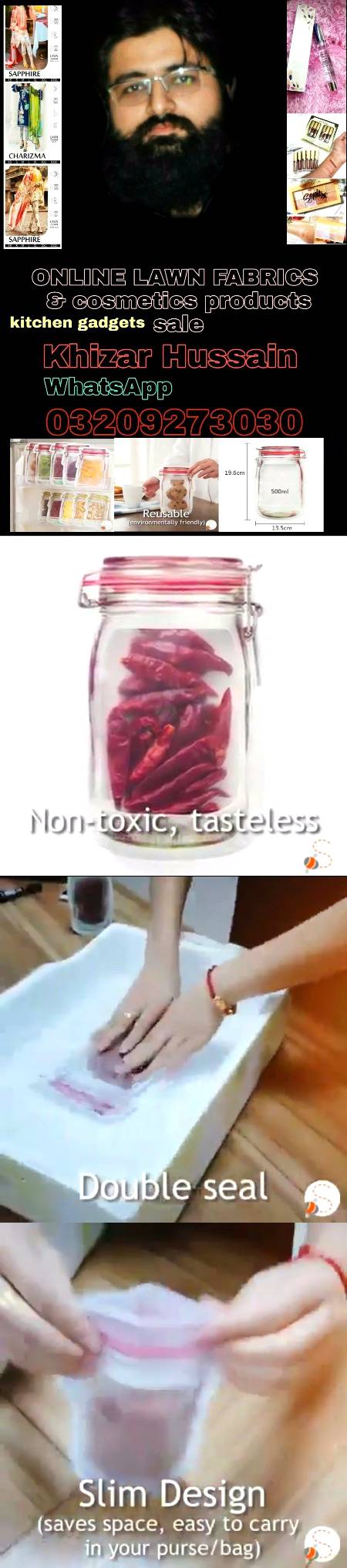 kitchen gadgets💪
Silicone Food Storage Bags Reusable Leakproof Fresh Steal Food Safety Fruits Snacks Kitchen Freezer Storage Bags
Is ko Eid-ul-azah pe gosht bantne or freez karne k liye bhi use kar sakte hen😊