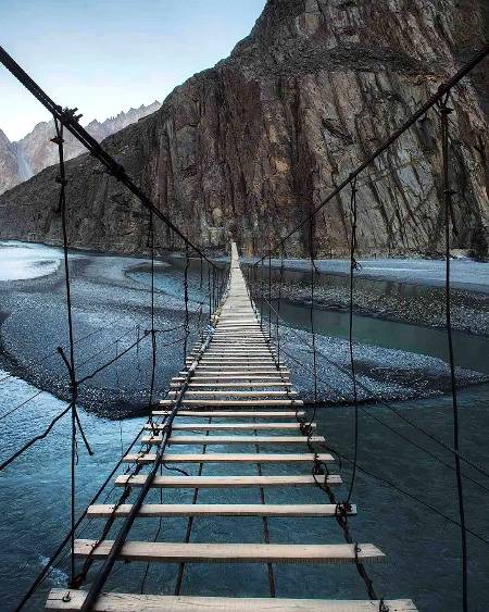 Beautiful historical bridge in hunza Gilgit baltistan Pakistan 🔥
