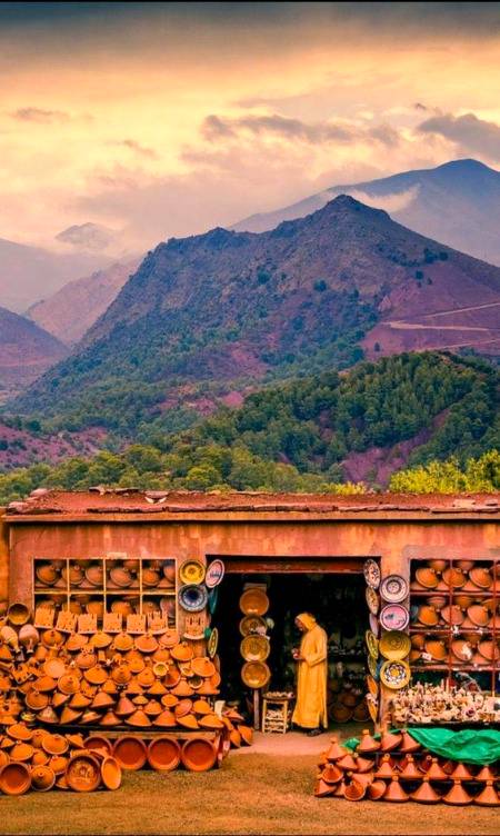 Tagine shop Atlas mountains Morocco