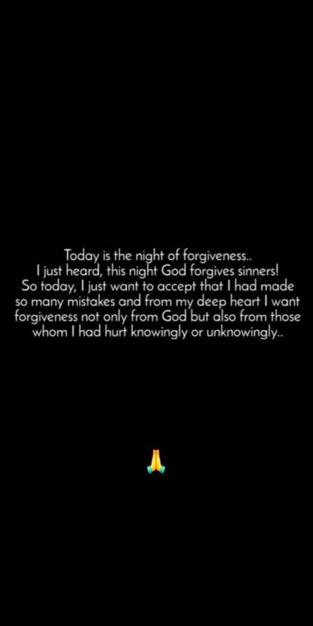 Today is the night of forgiveness