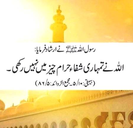 Bilkul sahi, jese k log kehty hain k sharab dawai ki tor per pety hain, to ye bhi hadess hy k sharab khud bemari hy... ye hadith bhi aise baton ki mutaliq hy.