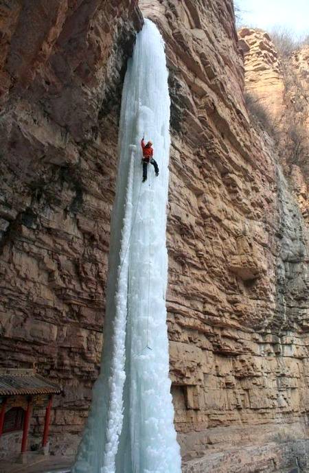 Climbing froze waterfall seems like a terrible idea.