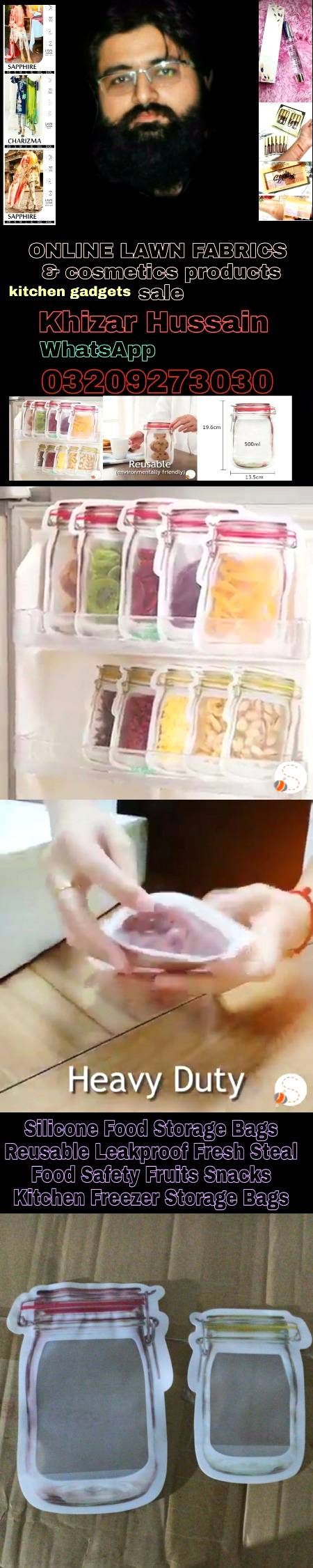 kitchen gadgets💪
Silicone Food Storage Bags Reusable Leakproof Fresh Steal Food Safety Fruits Snacks Kitchen Freezer Storage Bags