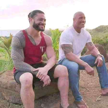 Reigns with his cousin The Rock💀☠☠☠🤘✌