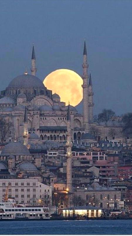 The beautiful view of sun set in Istanbul turkey