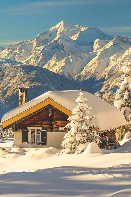Ice cabin, beautiful pic winter Switzerland