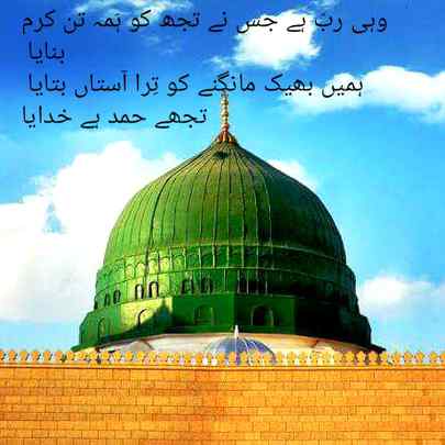 تمہِیں حاکمِ برایا تمہِیں قاسمِ عطایا
تمہِیں دافعِ بلایا تمہِیں شافعِ خطایا
کوئی تم سا کون آیا