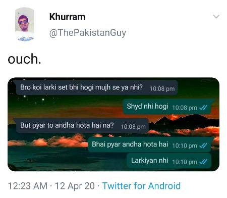 Yei larka khud bhi andha lag raha dp mai😎😒