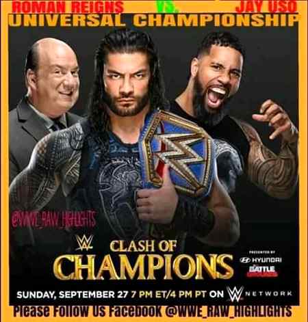 Reigns fight with his cousin Jey usous at clash of champions on 27 September 🕷❤💔🙏