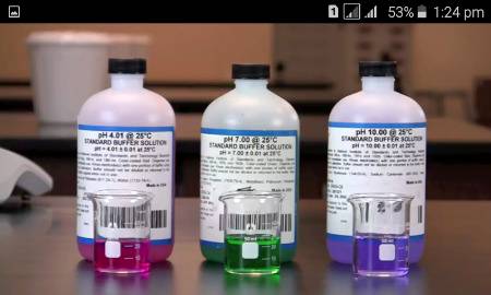 Buffer solution samples to find pH with the help of pH meter
