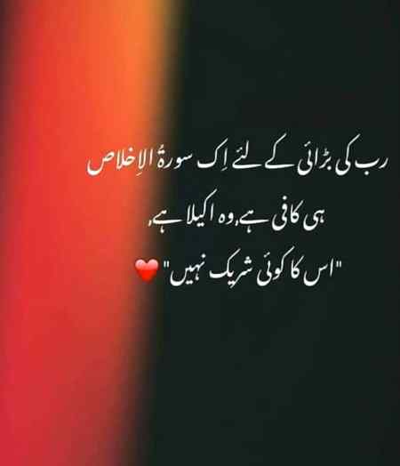 بے شک میرے اللہ کا کوئی شریک نہیں😊