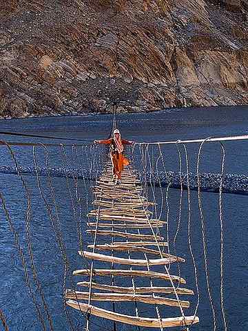 Suspension bridge hunza valley