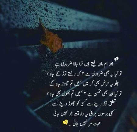 چلو ہم مان لیتے ہیں تیرا جانا ضروری ہے۔۔۔