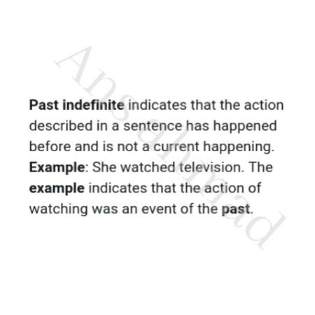 Past indefinite ki definition + Example b ha yaha... gor karain students
