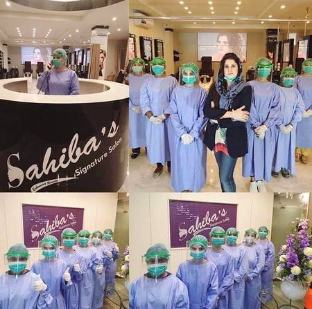 آپ سمجھ رہے ہونگے یہ کسی کرونا ہسپتال کی تصویر ہے جی نہیں یہ ایک بیوٹی پارلر کی تصویر ہے۔