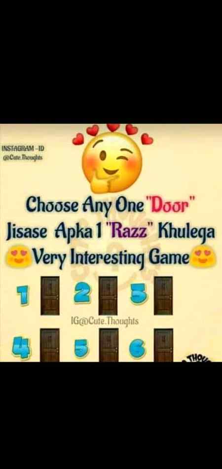 Hayyy mujhy buht mza ata h esi games ma or kis kis ko ata h nd chos Any one door