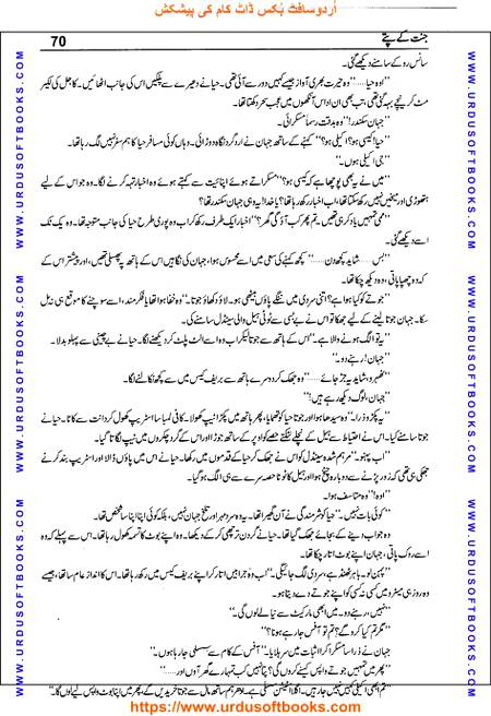 Title = Jannat kay patay.
Writer = Nimra Ahmed.
Total Pages = 70.