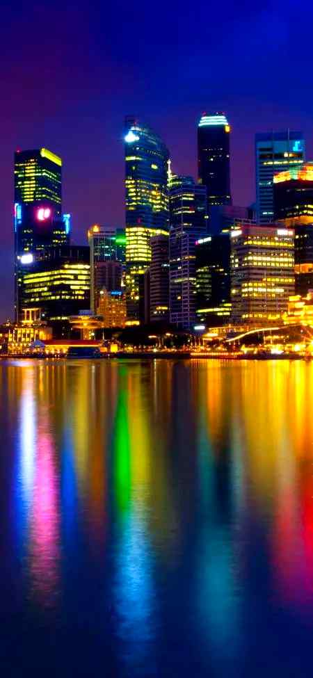 Beautiful rainbow shades of building