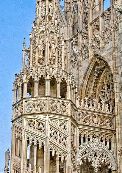 Milan cathedral building began in 1386 and the last detail of the cathedral were finished in 20th century