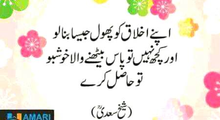 Sheikh saadi ka Qoul
