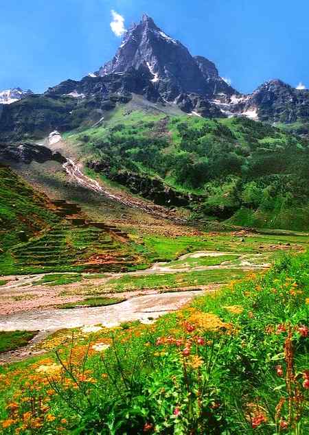 Green mountain located in shorter valley in the range of nanga..Pakistan