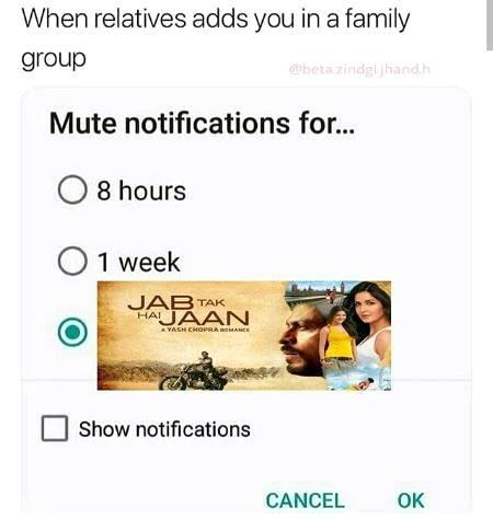 When reletives adds you in family group