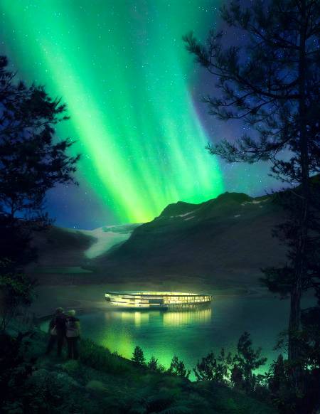 Beautiful view of northern lights