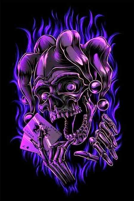 A joker,s skull...