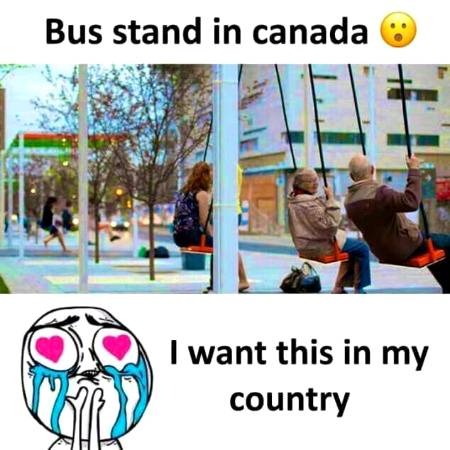 Bus stand in Canada