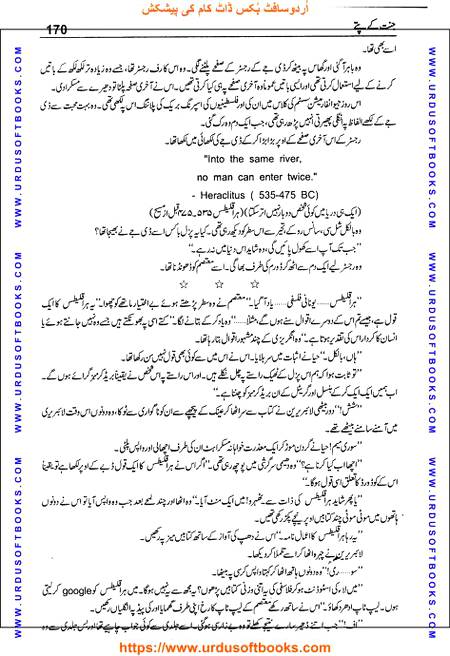 Title = Jannat kay patay.
Writer = Nimra Ahmed.
Total Pages = 170