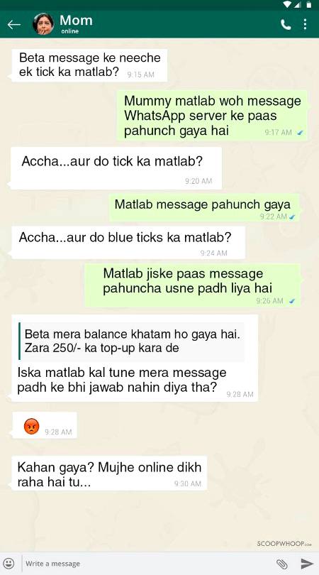 When MOM uses Whatsapp