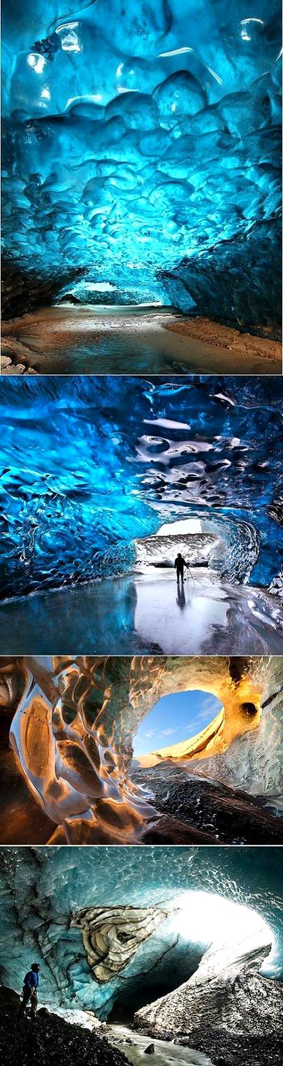 Ice cave in Iceland..
