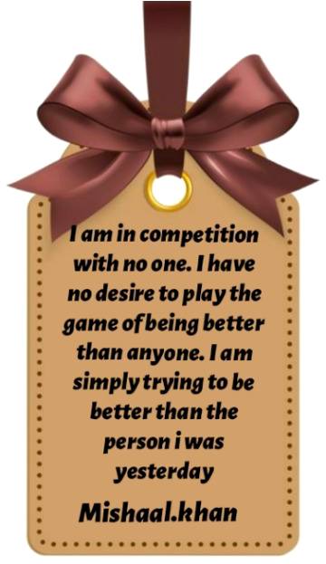 I am simply trying to be better...