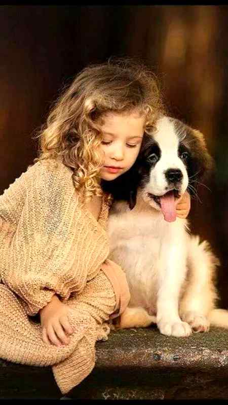 Cute baby with dog😍
