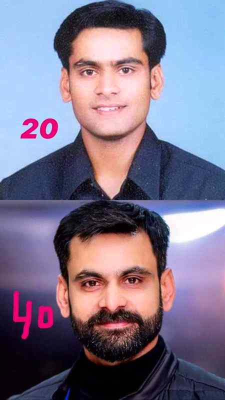 محمد حفیظ 20 سال کی عمر میں اور اب 40 سال کی عمر میں ماشاءاللہ 💕❣️❣️❣️❣️