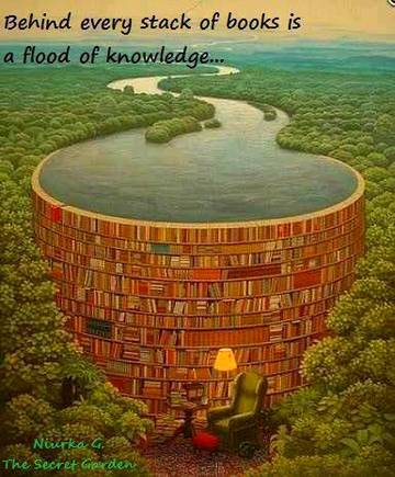 Behind every stack of books is a flood of knowledge...
