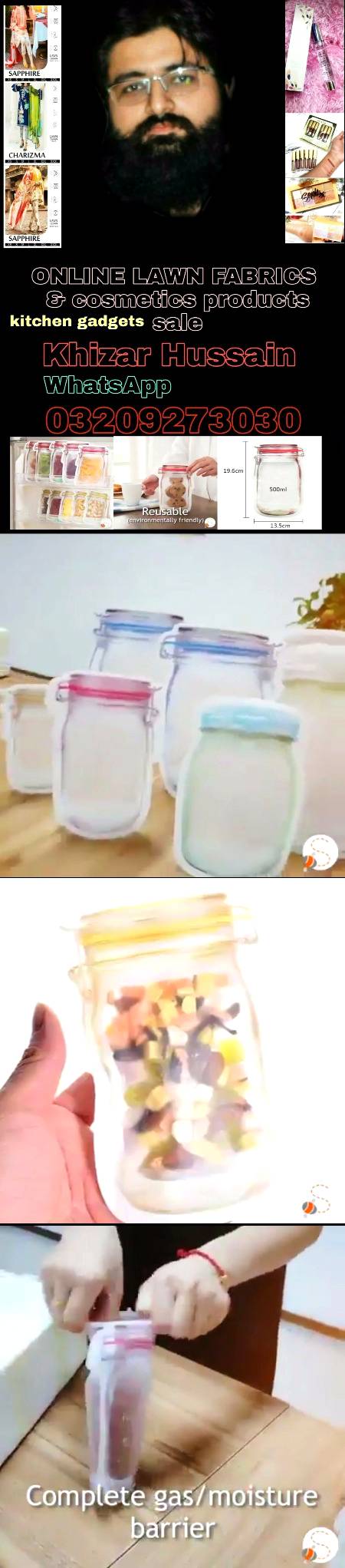 kitchen gadgets💪 Silicone Food Storage Bags Reusable Leakproof Fresh Steal Food Safety Fruits Snacks Kitchen Freezer Storage Bags Is ko Eid-ul-azah pe gosht bantne or freez karne k liye bhi use kar sakte hen😊
