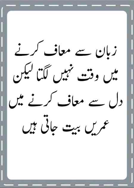 Zaban sa maaf karna ma waqat nahi lagta