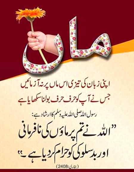 اپنی ماں کی قدر کرو جنت کو بھی بھلا کبھی کوئی ناراض کرتا ہے۔