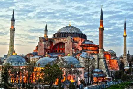 Hagia Sophia Turkey! At the beginning of its construction in 532 it was a basilica,later it became a Mosque