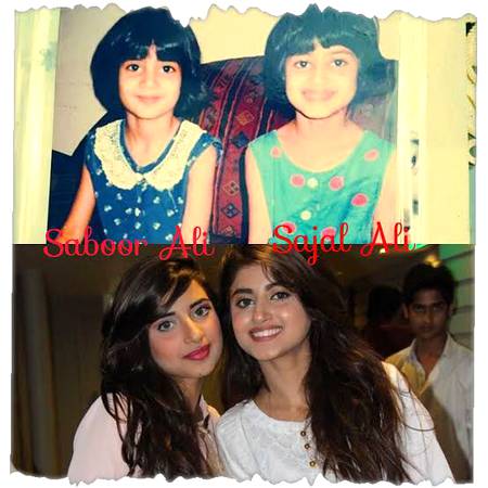 Childhood pic of sajal ali and saboor ali